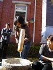 Participant pounding 'Mochi'