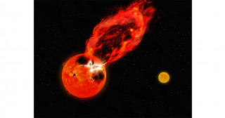 Superflare with Massive, High-Velocity Prominence Eruption